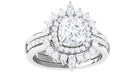 Cushion Moissanite Vintage Inspired Wedding Ring Set Moissanite - ( D-VS1 ) - Color and Clarity - Rosec Jewels