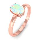 5X7 MM Oval Cut Ethiopian Opal Solitaire Ring in Claw Setting Ethiopian Opal - ( AAA ) - Quality - Rosec Jewels