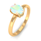5X7 MM Oval Cut Ethiopian Opal Solitaire Ring in Claw Setting Ethiopian Opal - ( AAA ) - Quality - Rosec Jewels