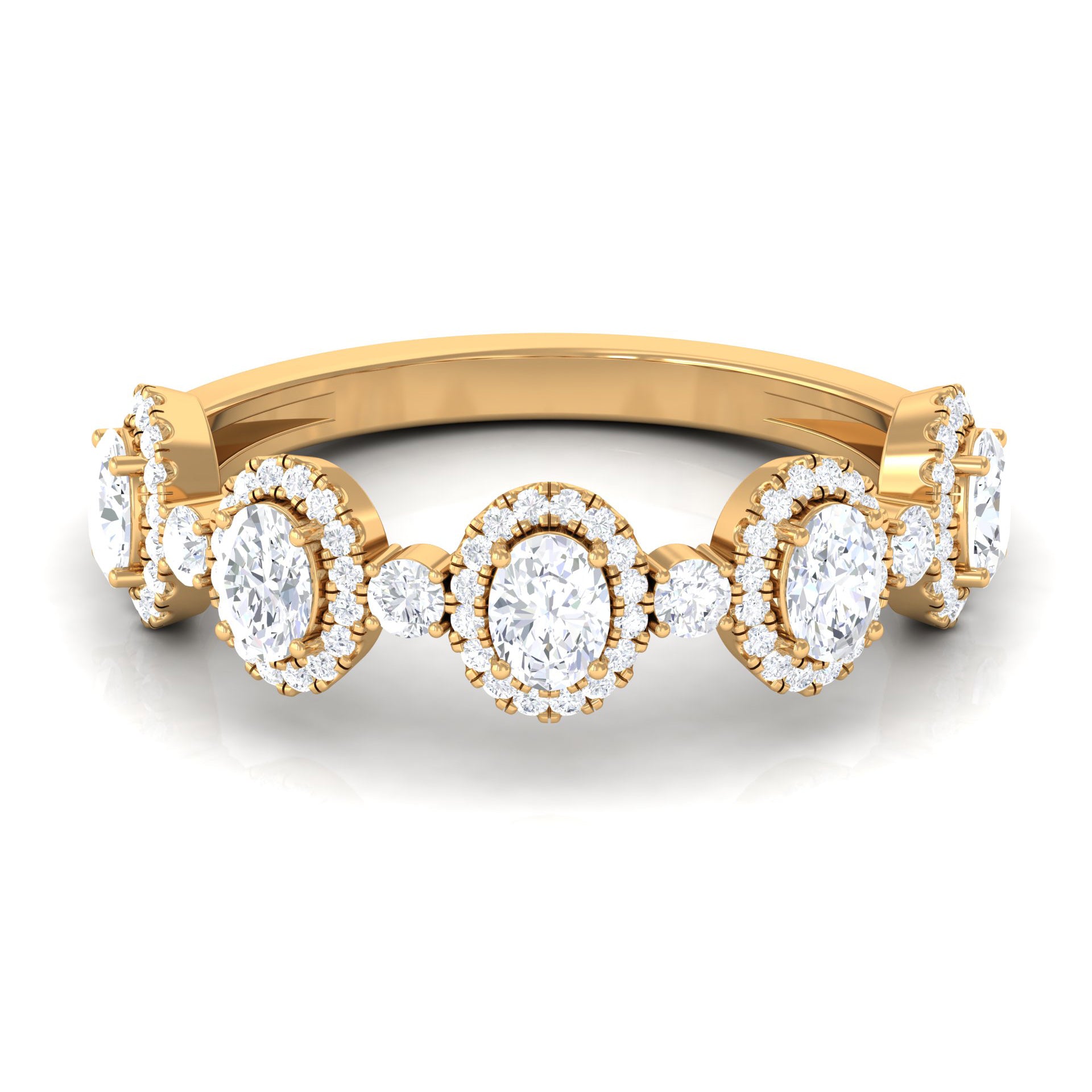 Designer Oval Diamond Anniversary Ring Diamond - ( HI-SI ) - Color and Clarity - Rosec Jewels