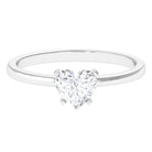 1 CT Heart Shape Certified Moissanite Solitaire Ring Moissanite - ( D-VS1 ) - Color and Clarity - Rosec Jewels