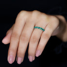 3/4 CT Seven Stone Emerald Ring for Women Emerald - ( AAA ) - Quality - Rosec Jewels