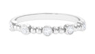 Natural Diamond Beaded Half Eternity Stackable Ring Diamond - ( HI-SI ) - Color and Clarity - Rosec Jewels