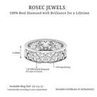 0.25 CT Diamond Flower Wide Band Ring with Cut Work Details Diamond - ( HI-SI ) - Color and Clarity - Rosec Jewels