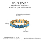 Baguette Cut London Blue Topaz Uneven Eternity Ring in 2 Prong Setting London Blue Topaz - ( AAA ) - Quality - Rosec Jewels