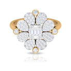 Illusion Set Diamond Statement Engagement Ring Diamond - ( HI-SI ) - Color and Clarity - Rosec Jewels