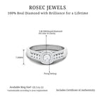 Round Diamond Double Halo Engagement Ring Diamond - ( HI-SI ) - Color and Clarity - Rosec Jewels