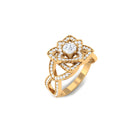 Art Deco Style Diamond Engagement Ring Diamond - ( HI-SI ) - Color and Clarity - Rosec Jewels