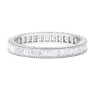 1 CT Princess Cut Zircon Eternity Band with Gold Milgrain Zircon - ( AAAA ) - Quality - Rosec Jewels