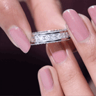 Princess Cut Zircon Full Eternity Band Ring Zircon - ( AAAA ) - Quality - Rosec Jewels