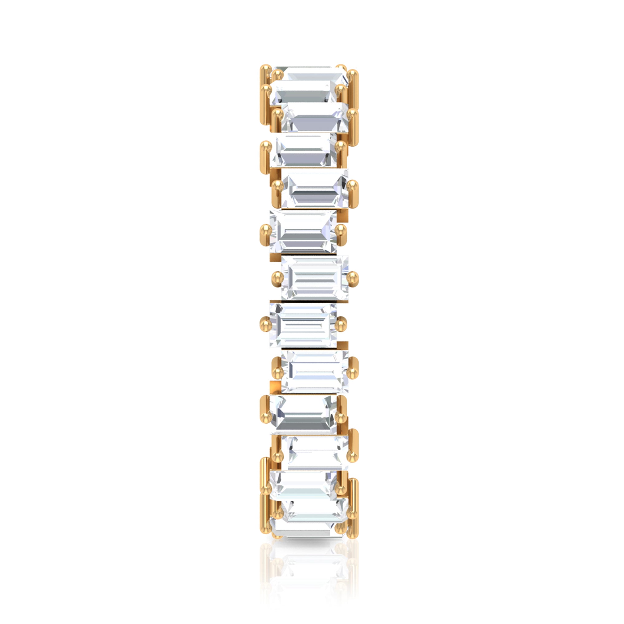 Rosec Jewels-Baguette Cut Cubic Zirconia Uneven Eternity Band Ring