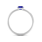 3/4 CT Round Cut Blue Sapphire Solitaire Simple Ring Blue Sapphire - ( AAA ) - Quality - Rosec Jewels