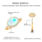 3/4 CT Oval Shape Ethiopian Opal and Diamond Accent East West Ring Ethiopian Opal - ( AAA ) - Quality - Rosec Jewels
