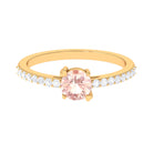 Designer Morganite Solitaire Promise Ring with Diamond Morganite - ( AAA ) - Quality - Rosec Jewels