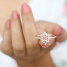 Rosec Jewels-Vintage Morganite and Diamond Halo Engagement Ring