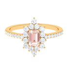 Rosec Jewels-Vintage Morganite and Diamond Halo Engagement Ring