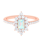 Vintage Inspired Ethiopian Opal Halo Engagement Ring with Diamond Ethiopian Opal - ( AAA ) - Quality - Rosec Jewels