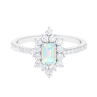 Vintage Inspired Ethiopian Opal Halo Engagement Ring with Diamond Ethiopian Opal - ( AAA ) - Quality - Rosec Jewels