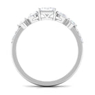 Emerald Cut Zircon Classic Solitaire Engagement Ring Zircon - ( AAAA ) - Quality - Rosec Jewels