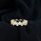 Marquise and Round Moissanite Cluster Eternity Band Moissanite - ( D-VS1 ) - Color and Clarity - Rosec Jewels