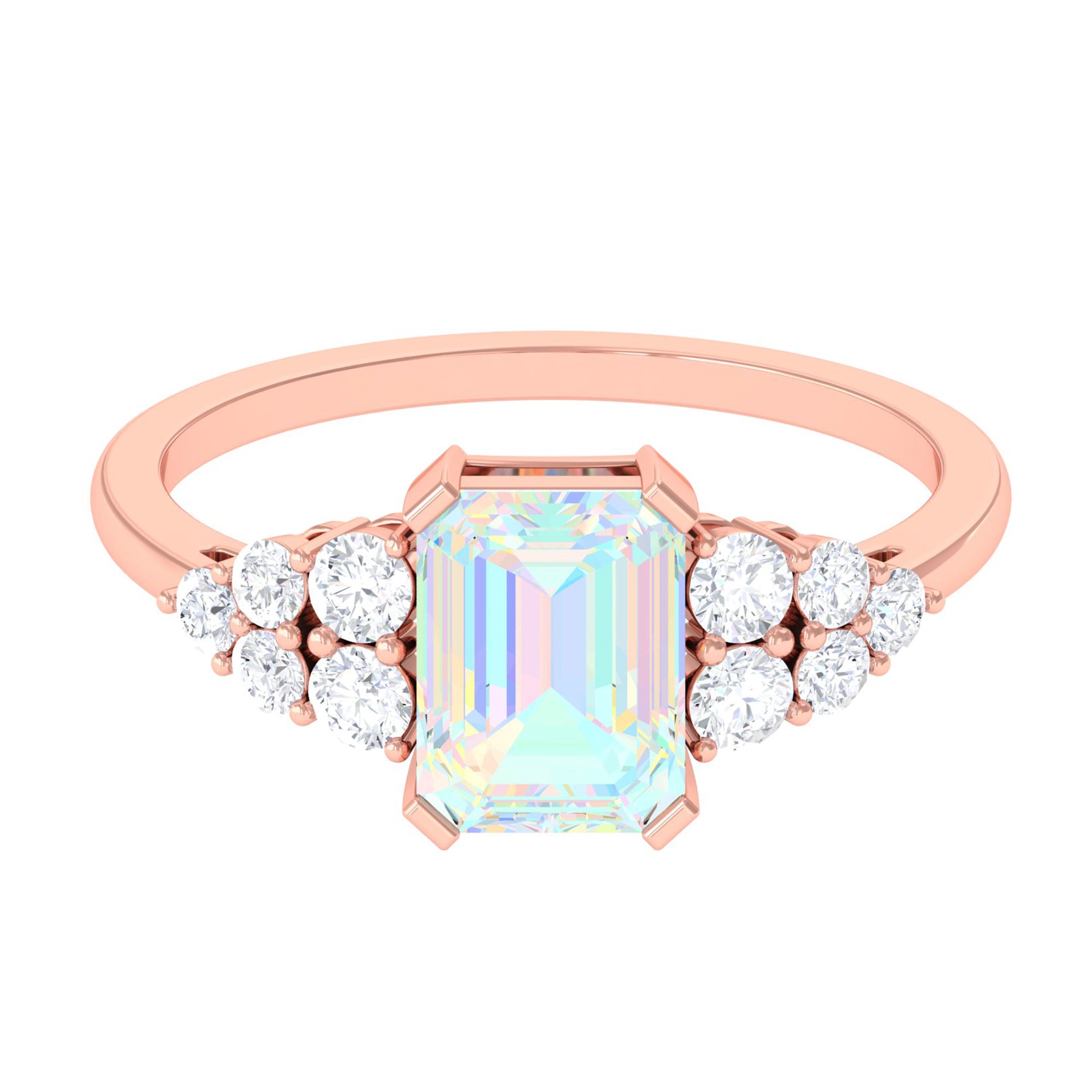 Ethiopian Opal and Diamond Designer Engagement Ring Ethiopian Opal - ( AAA ) - Quality - Rosec Jewels