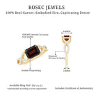 Octagon Garnet East-West Crossover Ring with Diamond Garnet - ( AAA ) - Quality - Rosec Jewels