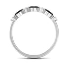 1/2 CT Simple Black Onyx and Diamond Half Eternity Ring Black Onyx - ( AAA ) - Quality - Rosec Jewels