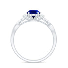 Rosec Jewels-Lab Grown Blue Sapphire and Diamond Solitaire Crossover Ring