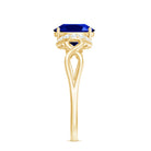 Rosec Jewels-Lab Grown Blue Sapphire and Diamond Solitaire Crossover Ring