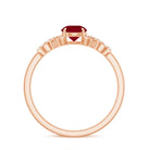 Criss Cross Promise Ring with Ruby and Diamond Ruby - ( AAA ) - Quality - Rosec Jewels