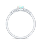 3/4 CT Round Ethiopian Opal Infinity Engagement Ring with Diamond Ethiopian Opal - ( AAA ) - Quality - Rosec Jewels