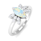 Marquise Ethiopian Opal and Diamond Promise Ring Ethiopian Opal - ( AAA ) - Quality - Rosec Jewels