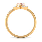 Rosec Jewels-1 CT Round Morganite Flower Engagement Ring with Diamond