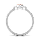 Rosec Jewels-Vintage Morganite Flower Engagement Ring with Diamond