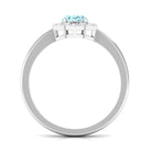 1.25 CT Oval Aquamarine Cocktail Engagement Ring with Diamond Floral Halo Aquamarine - ( AAA ) - Quality - Rosec Jewels