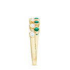 Simple Bezel Set Round Created Emerald and Moissanite Half Eternity Ring Lab Created Emerald - ( AAAA ) - Quality - Rosec Jewels