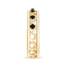 0.75 CT Natural Black Onyx and Diamond Designer Eternity Band Ring Black Onyx - ( AAA ) - Quality - Rosec Jewels