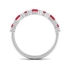 Lab Grown Ruby and Diamond Classic Eternity Band Ring Lab Created Ruby - ( AAAA ) - Quality - Rosec Jewels