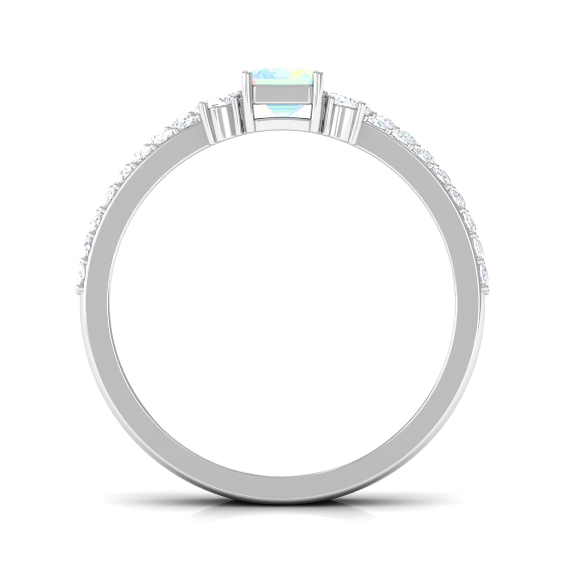 Ethiopian Opal and Diamond Solitaire Ring Set Ethiopian Opal - ( AAA ) - Quality - Rosec Jewels