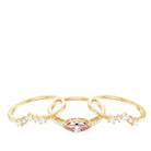 Marquise Cut Morganite Stackable Ring Set with Diamond Morganite - ( AAA ) - Quality - Rosec Jewels