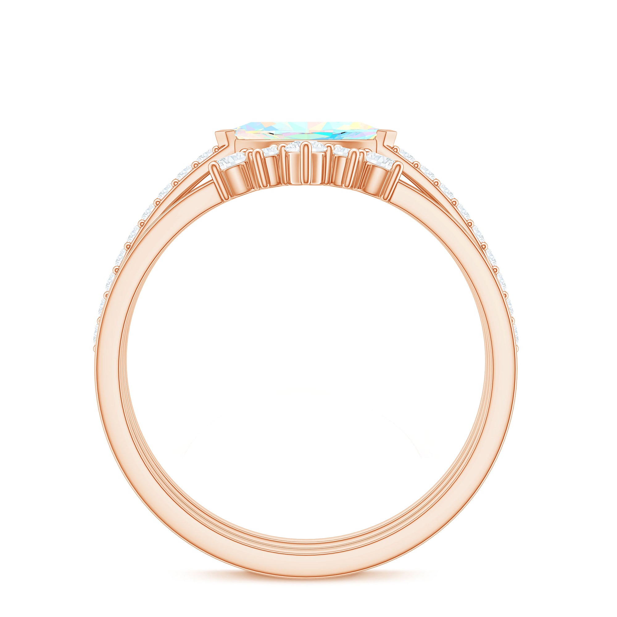 Ethiopian Opal and Diamond Ring Set Ethiopian Opal - ( AAA ) - Quality - Rosec Jewels