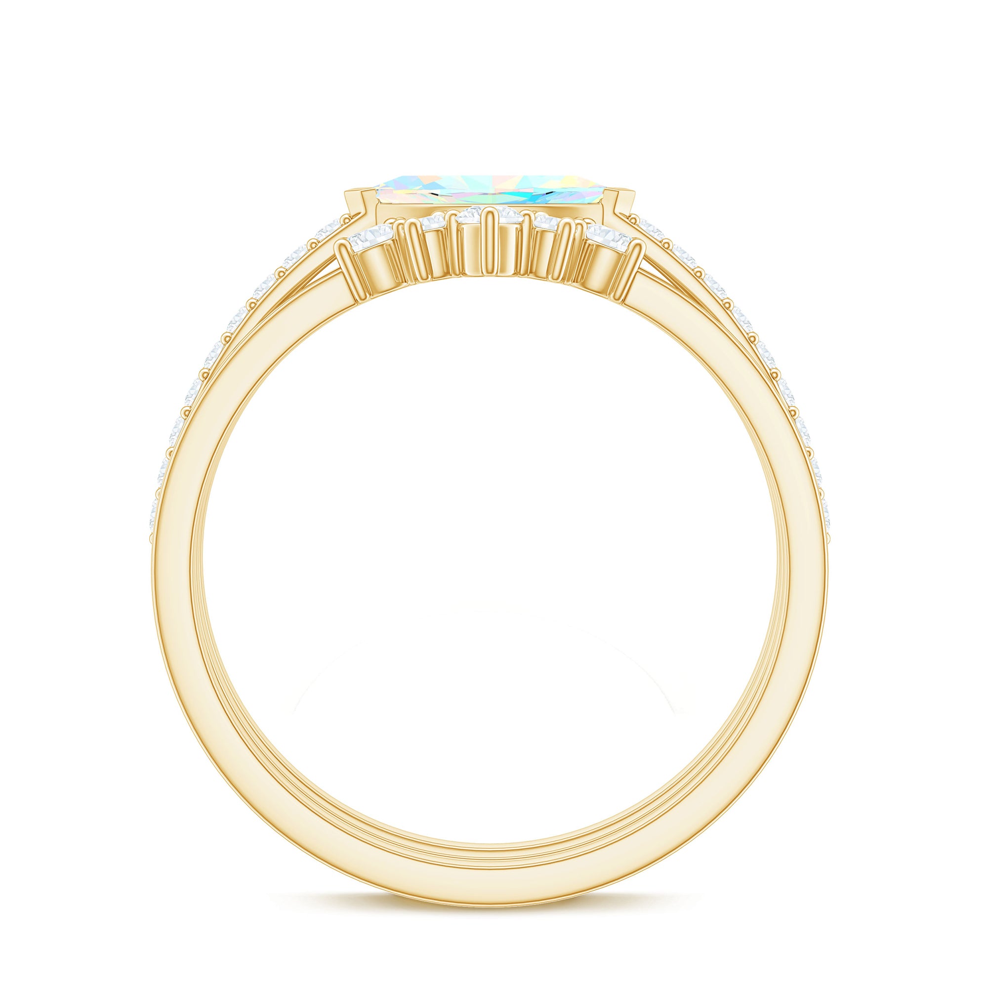 Ethiopian Opal and Diamond Ring Set Ethiopian Opal - ( AAA ) - Quality - Rosec Jewels