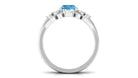 Cushion Cut Swiss Blue Topaz Solitaire Ring Set with Diamond Swiss Blue Topaz - ( AAA ) - Quality - Rosec Jewels