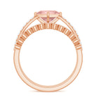 Solitaire Morganite and Diamond Ring Set Morganite - ( AAA ) - Quality - Rosec Jewels