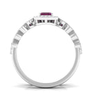 1.25 CT Emerald Cut Rhodolite and Diamond Designer Ring Set Rhodolite - ( AAA ) - Quality - Rosec Jewels