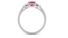 Octagon Cut Pink Tourmaline and Diamond Designer Solitaire Ring Pink Tourmaline - ( AAA ) - Quality - Rosec Jewels