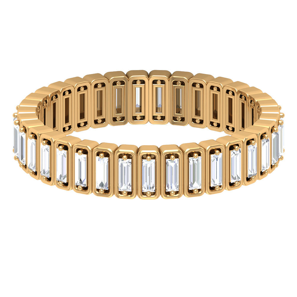 Baguette Cut Diamond Eternity Designer Ring Diamond - ( HI-SI ) - Color and Clarity - Rosec Jewels