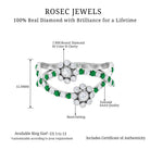 1 CT Floral Created Emerald and Diamond Cocktail Ring Lab Created Emerald - ( AAAA ) - Quality - Rosec Jewels