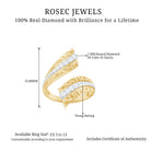 1/2 CT Diamond Cocktail Wrap Ring in Prong Setting Diamond - ( HI-SI ) - Color and Clarity - Rosec Jewels