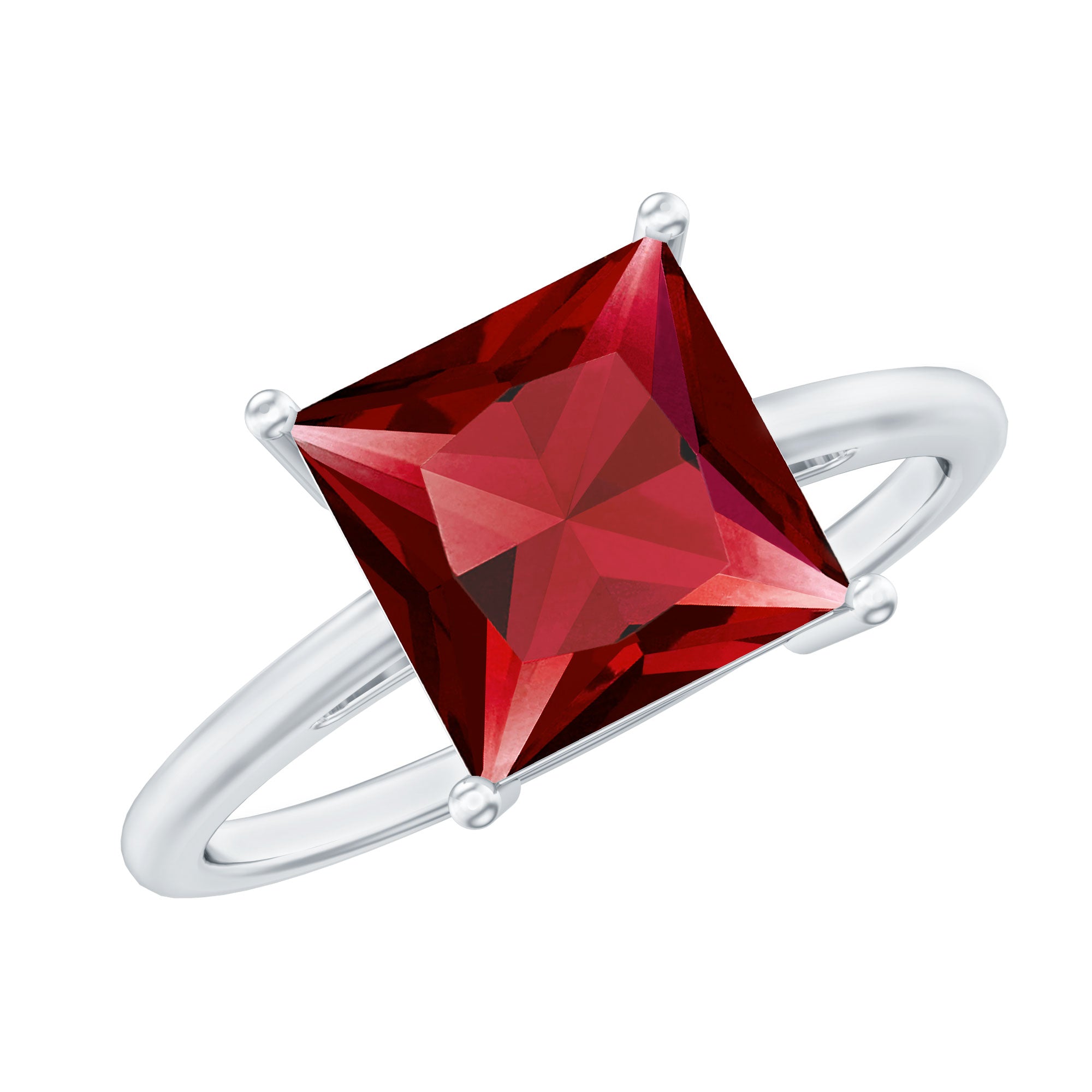 Factory 10K Gold Ruby Solitaire Ring Size 7.25